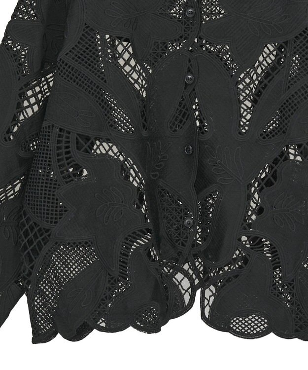 Green Parks ・ＥＬＥＮＣＡＲＥ　ＤＵＥ　レーシーカーディガン Black