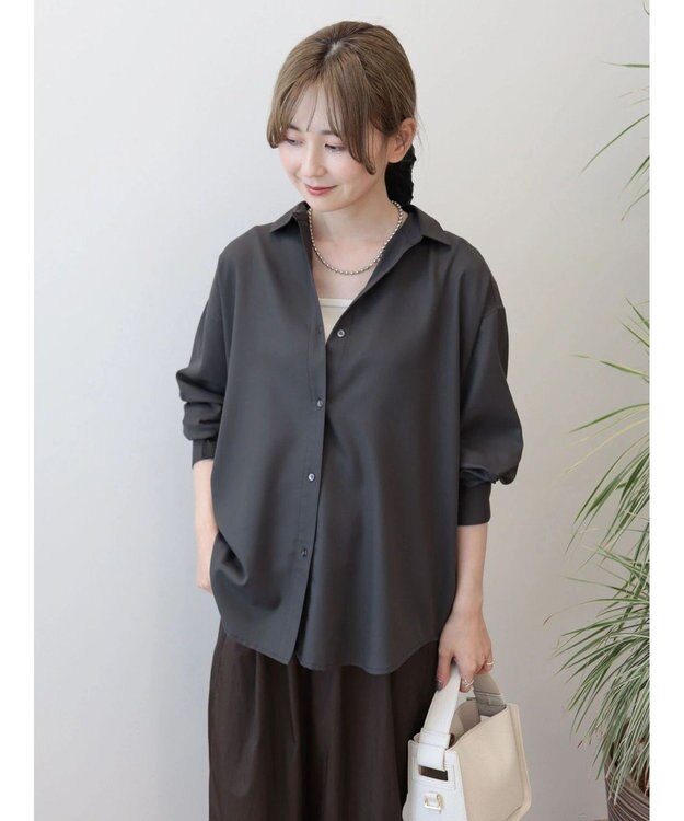 AMERICAN HOLIC イージーケアバックタックシャツ Charcoal Gray