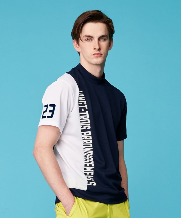 23区GOLF 【MEN】【UVケア・吸水速乾】カノコ モックネックプルオーバー ネイビー系