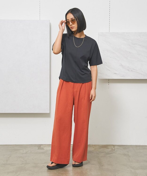 J.PRESS YORK STREET 【WOMEN】ベーシックドルマン Tシャツ ブラック系
