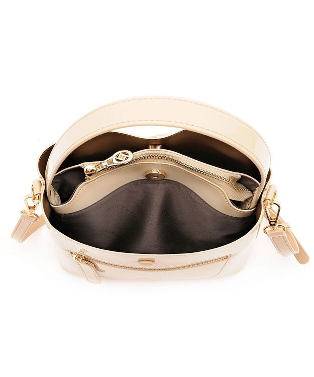 MioFIRANO スクエアエナメルハンドバッグ 2WAY　FIRANO フィラノ BEIGE