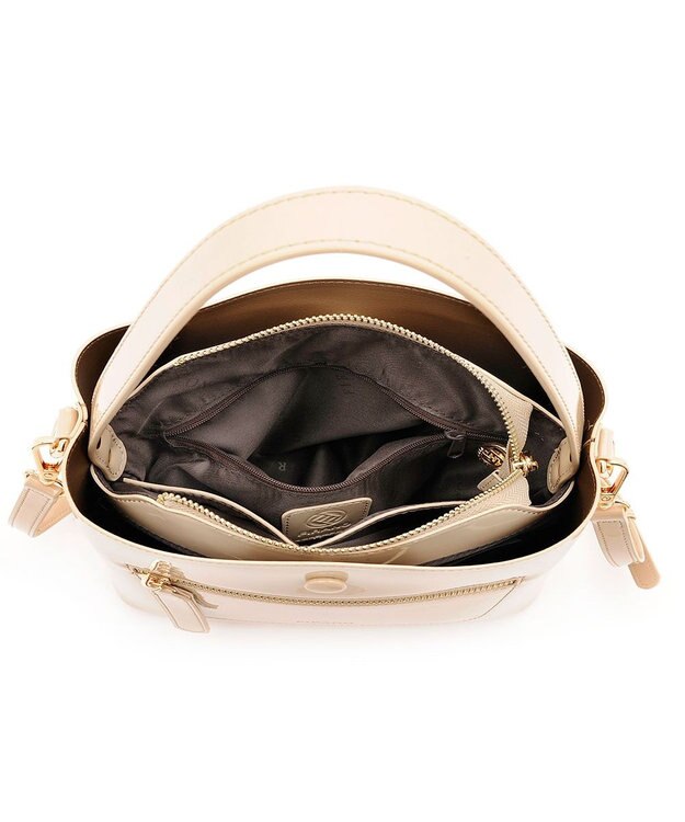 MioFIRANO スクエアエナメルハンドバッグ 2WAY　FIRANO フィラノ BEIGE