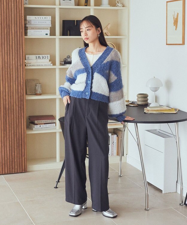 earth music&ecology ダブルウエストデザインパンツ Gray