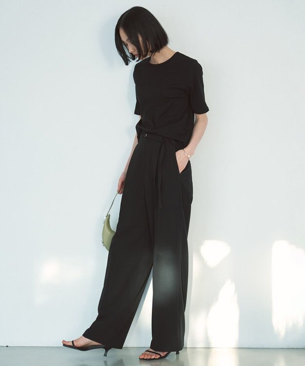 UNFILO テレコ ハーフスリーブTシャツ ブラック