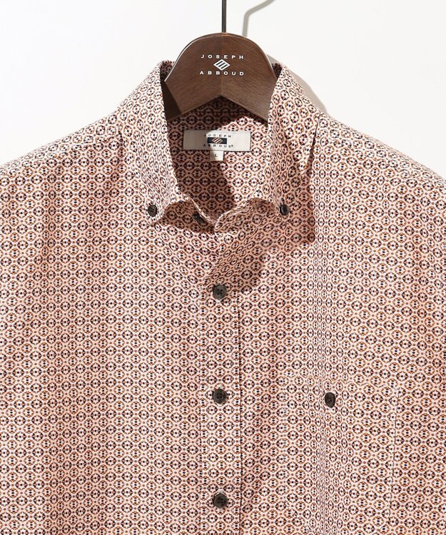 JOSEPH ABBOUD 【サスティナブル】ジオメットリックパターン シャツ オレンジ系5