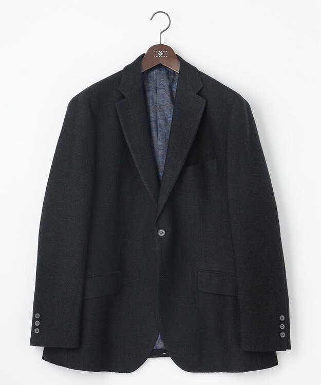 JOSEPH ABBOUD 【キングサイズ・軽量/ストレッチ/JAPANファブリック】 ミックス カラーツィード ジャケット ネイビー系