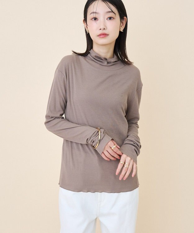 AMERICAN HOLIC シアーハイネックインナー Gray Beige