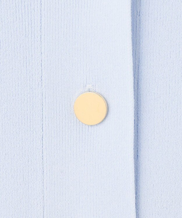 BEIGE， 【洗える】LAURA / クルーネックボタンニットトップス Sax