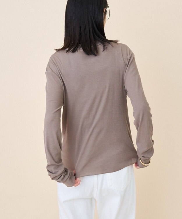 AMERICAN HOLIC シアーハイネックインナー Gray Beige