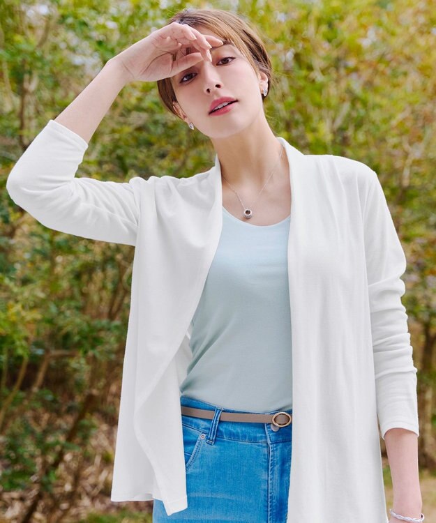 Tiaclasse 【新色追加・UVケア・接触冷感】“やみつき”着ながしロングカットソーカーデ オフホワイト