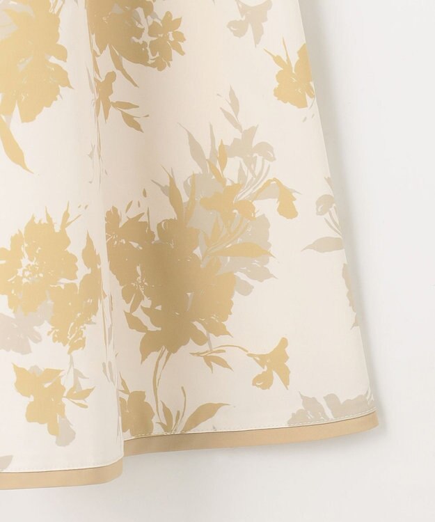 ANY SIS L 【撥水】シルエットフラワー スカート イエロー系