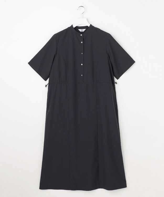 J.PRESS LADIES S ソフトタフタクロス シャツ ワンピース ネイビー系