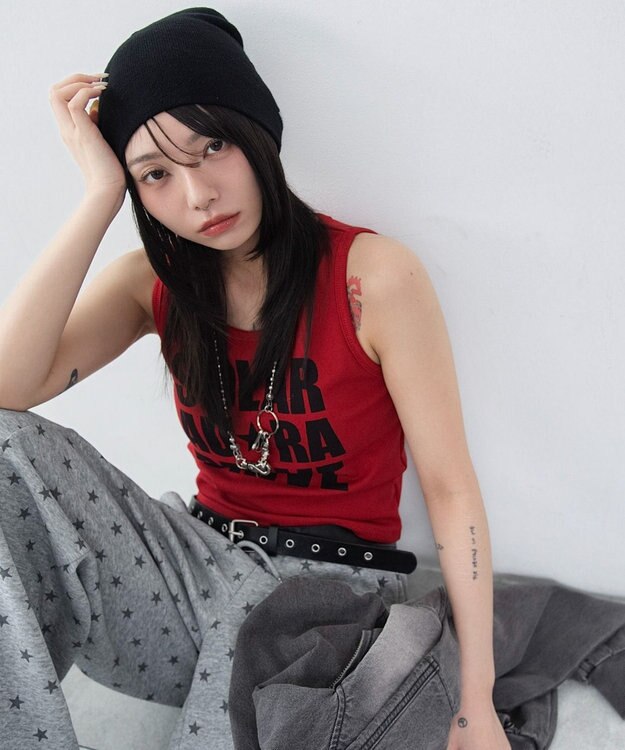 WEGO 【カップ付き】グラフィックカップインタンク 柄7