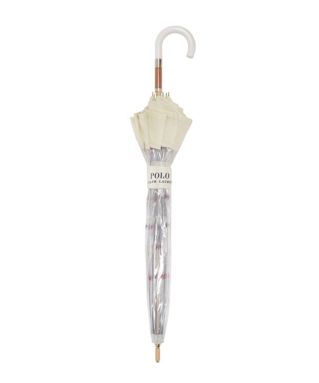 MOONBAT POLO RALPH LAUREN（ポロ ラルフローレン） 長傘 ビニール傘 ポロポニー バイカラー 10本骨 オフホワイト