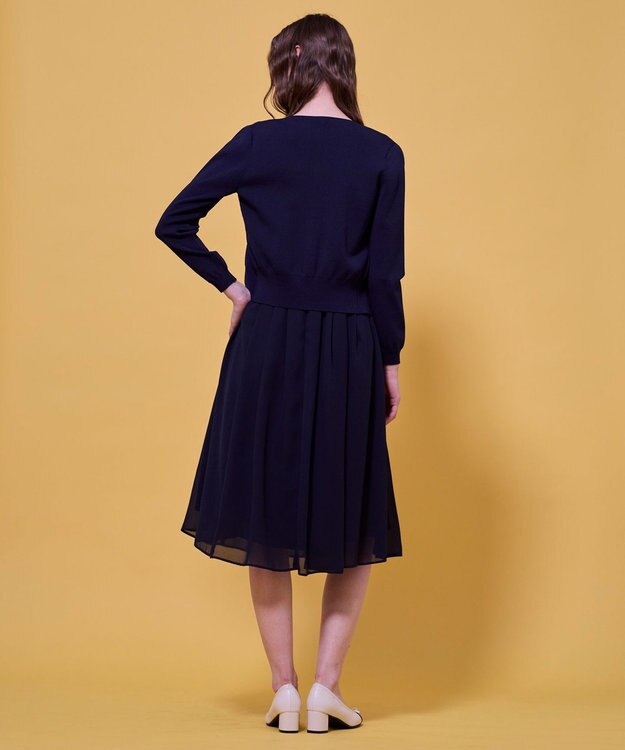 TOCCA GLOW CORSAGE KNIT ニットカーディガン ネイビー系
