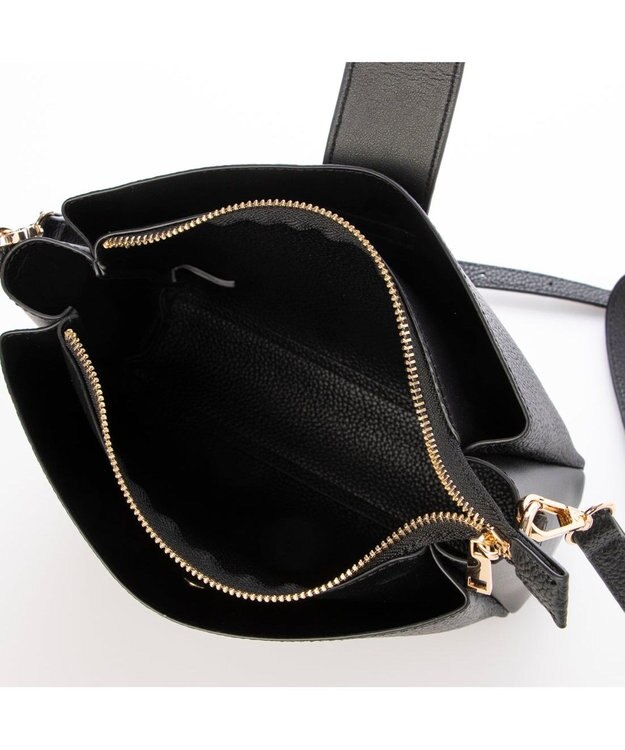 UNBILLION カシュカシュ cachecache / 横型3つ口ショルダーバッグ ブラック