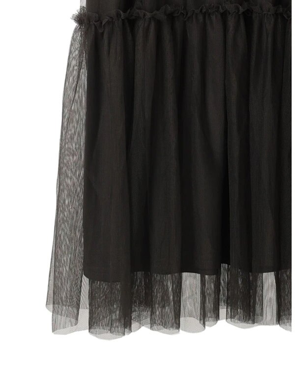 Green Parks ・ＳＵＧＡＲ　ＳＰＯＯＮ　チュールドッキングワンピース Black