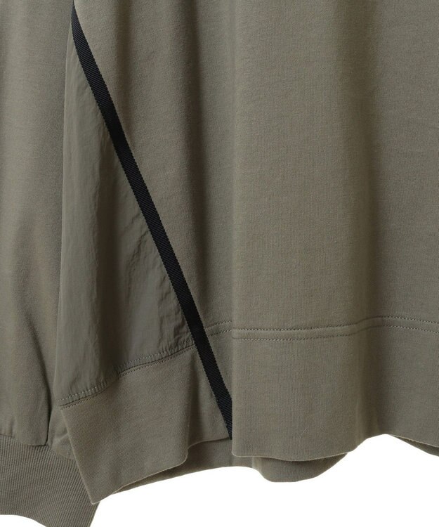 Green Parks グログランテープ配色ドッキングプルオーバー Khaki