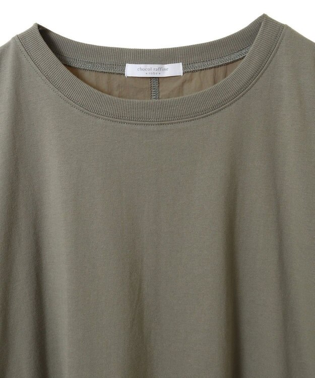 Green Parks グログランテープ配色ドッキングプルオーバー Khaki