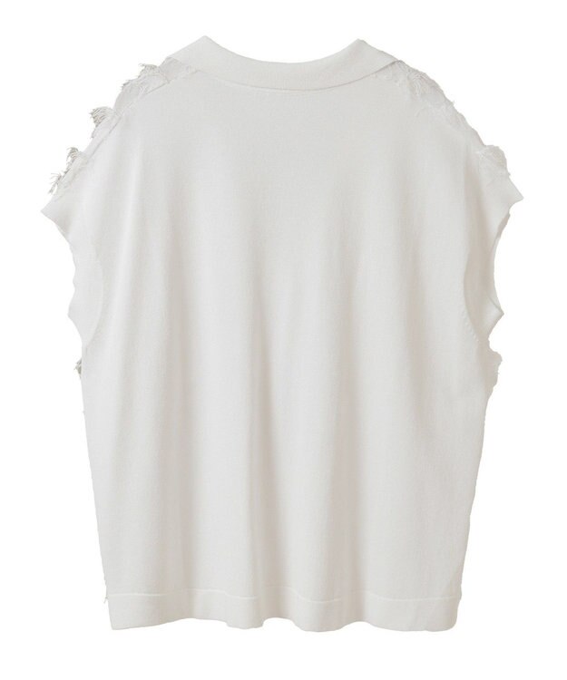 CRAFT STANDARD BOUTIQUE シアーフリンジスキッパーニットプルオーバー White