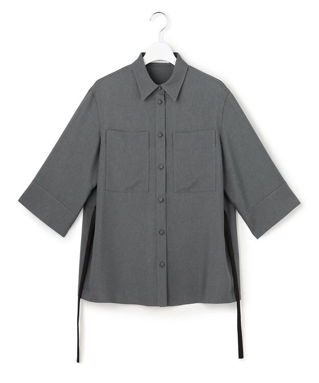 ICB 【WEB＆一部店舗限定】SerikaWorsted シャツブラウス ミディアムグレー