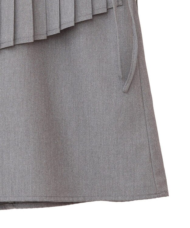 earth music&ecology ＳＥＴ２点プリーツラップスカート＋ミニスカート Gray