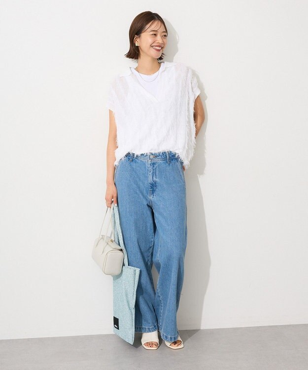 CRAFT STANDARD BOUTIQUE シアーフリンジスキッパーニットプルオーバー White