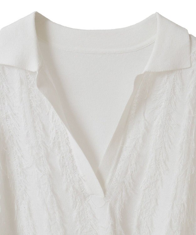 CRAFT STANDARD BOUTIQUE シアーフリンジスキッパーニットプルオーバー White