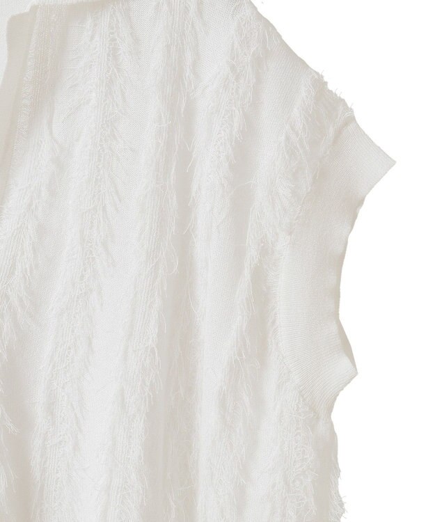 CRAFT STANDARD BOUTIQUE シアーフリンジスキッパーニットプルオーバー White