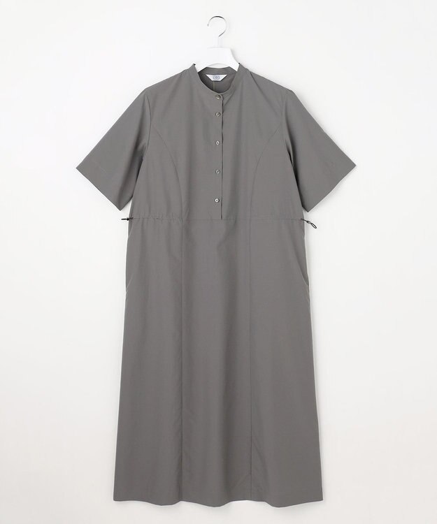 J.PRESS LADIES S ソフトタフタクロス シャツ ワンピース グレー系