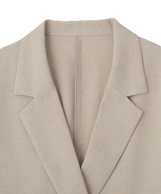 AMERICAN HOLIC 【先行予約】【イージーケア】リネンライク半袖ジャケット Gray Beige