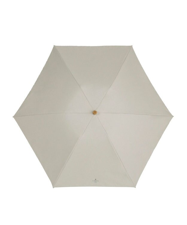 MOONBAT 【WEB限定】LANVIN en Bleu 晴雨兼用 折りたたみ傘 ワイド プレーン×ロゴ刺繍 一級遮光 遮熱 UV キャメル