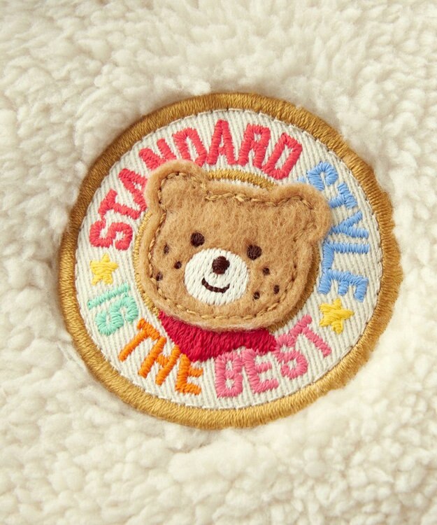 MIKI HOUSE HOT BISCUITS カラフルビーンズ 裏ボアフリース リバーシブル総柄マント マルチカラー