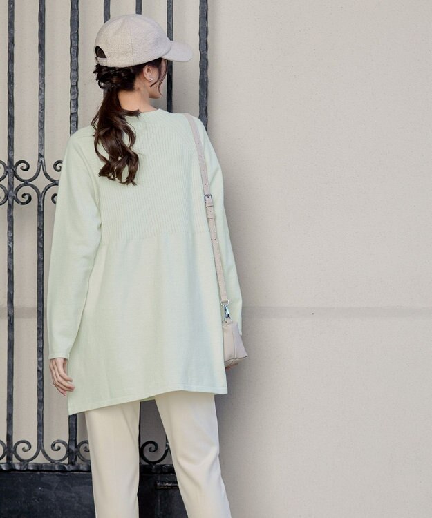 Tiaclasse 【新色追加・洗える】ミドルリブニットチュニック ミント