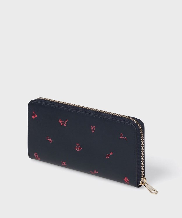 Paul Smith カラードゥードゥル ラウンドジップ 長財布 ネイビー