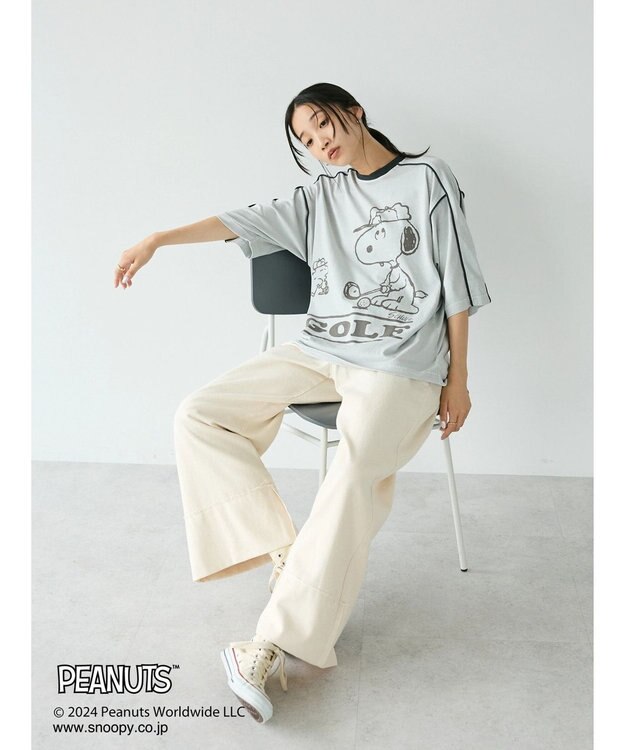 CRAFT STANDARD BOUTIQUE 【ユニセックス】PEANUTS/スヌーピー ゲームシャツTEE Light Gray