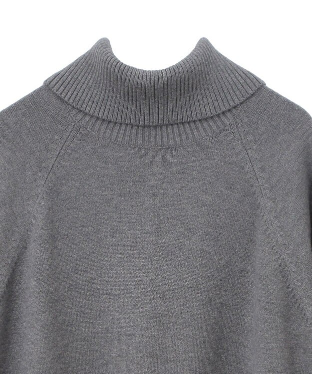 AMERICAN HOLIC バイパチバイカラーモックネックニットワンピース Gray Mixture