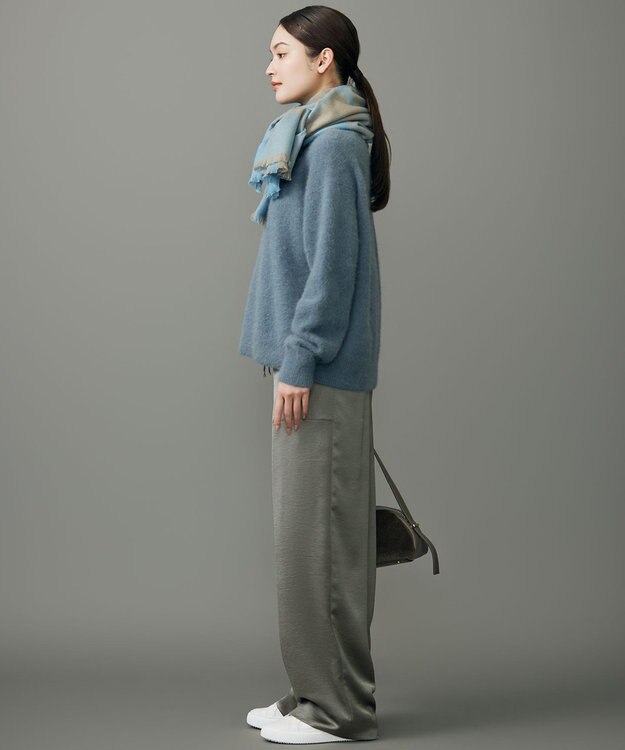 自由区 L 【SHIHOさん着用】ヘアリーフォックスプルオーバー ニット ブルー