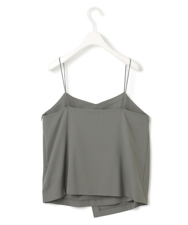 ICB L 【WEB限定・UVカット・洗える】ウール2WAYストレッチ キャミソールブラウス スモークグリーン系