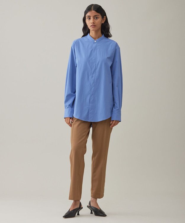 UNFILO MENS コンフォート バンドカラーシャツ  [24年秋冬商品] スモーキー ブルー