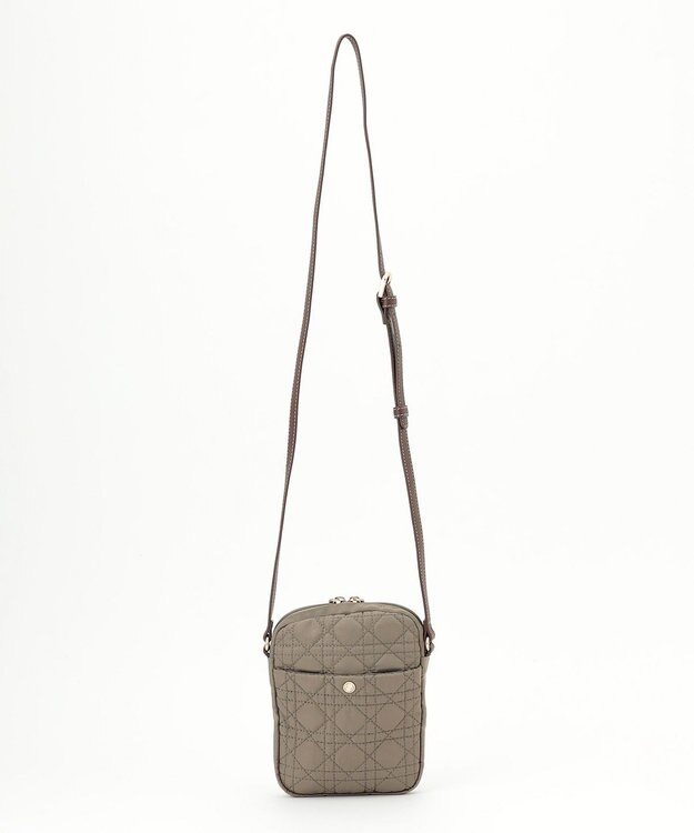 LA BAGAGERIE グリッドキルティングミニショルダー グレージュ