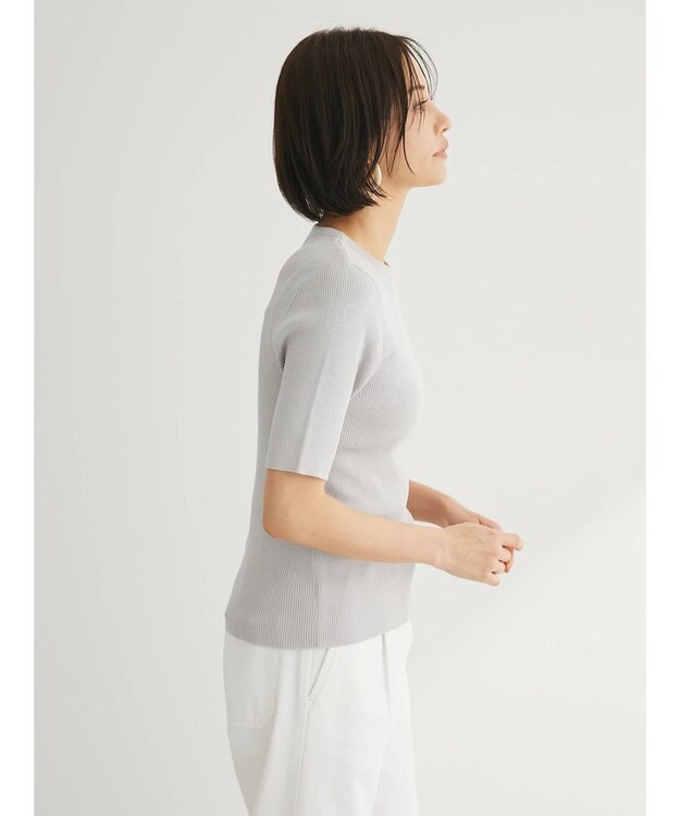 Green Parks 洗える　コンパクトニットプルオーバー Light Gray