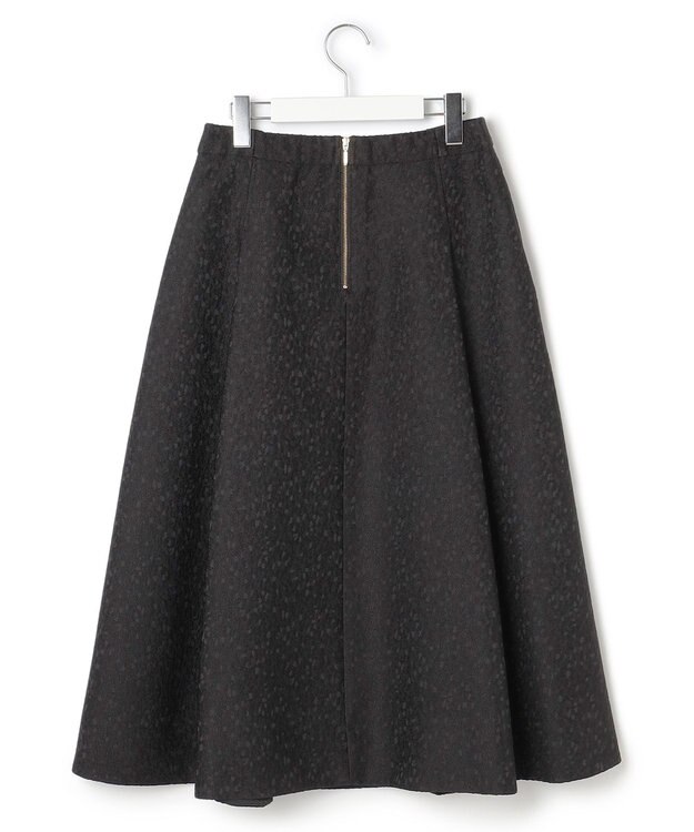 23区 S 【洗える】ジオメトリックジャカード タックフレア スカート ブラック系