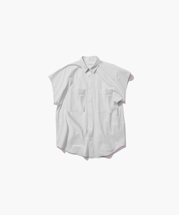 ATON COTTON LAWN | オフスリーブ CPO シャツ WHITE