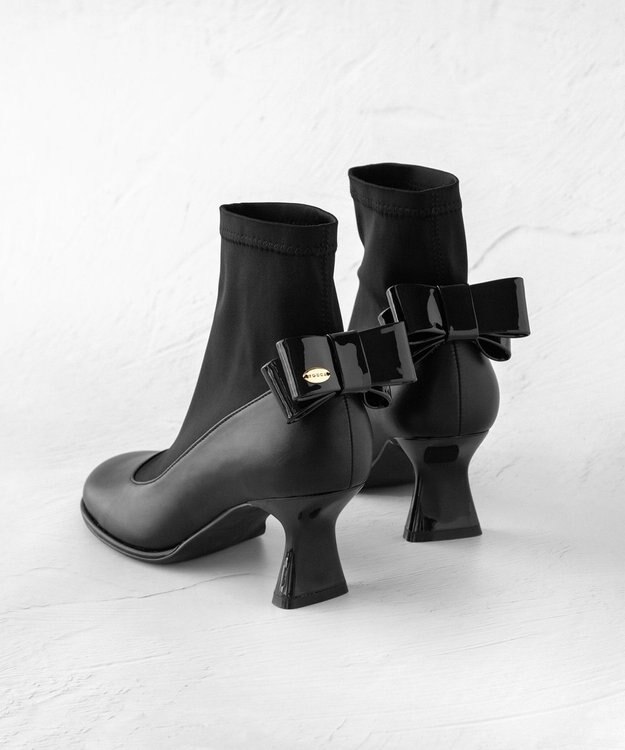 TOCCA BACK RIBBON SHORTBOOTS ショートブーツ ブラック系