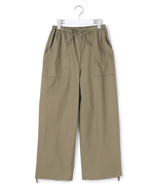 J.PRESS YORK STREET 【WOMEN】ソフトコットン ワイドベイカー パンツ カーキ系