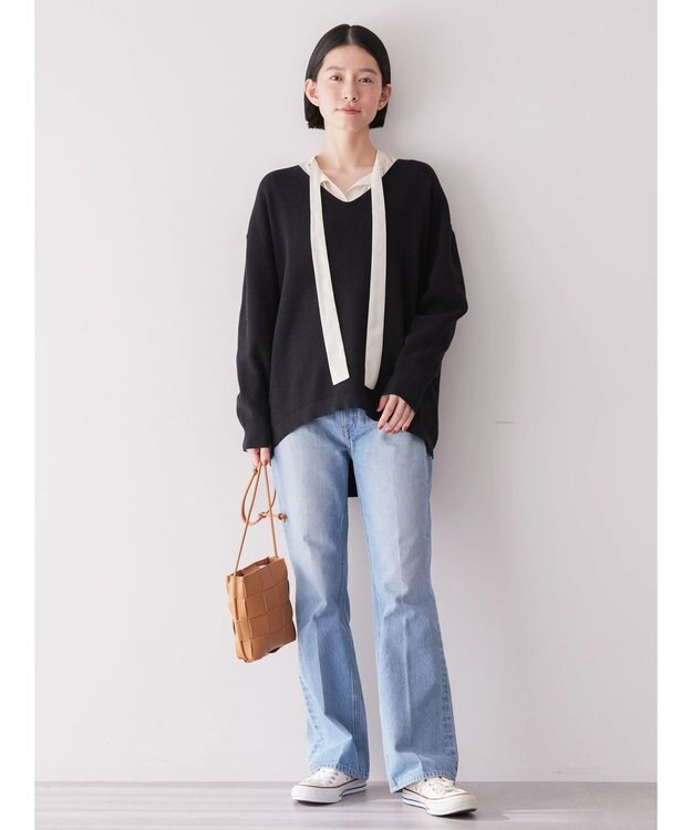 AMERICAN HOLIC イージーケア２ＷＡＹボウタイブラウス Ivory