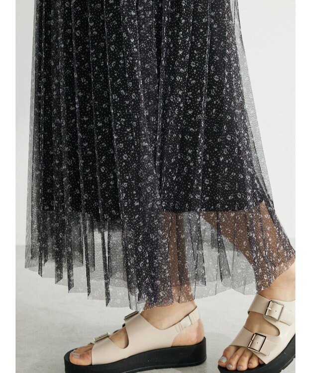 Green Parks Ｂ．チュールｐｔプリーツスカート Black