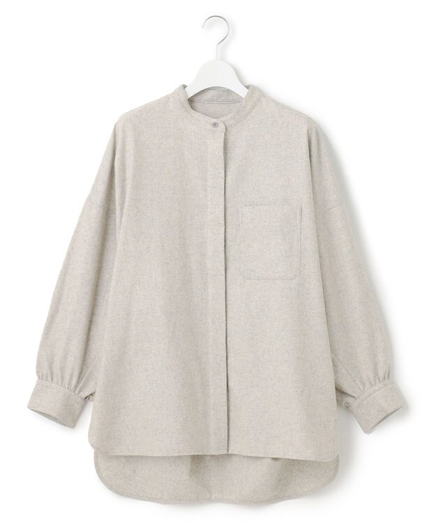 J.PRESS YORK STREET 【WOMEN】バンドカラーブラウス アイボリー系