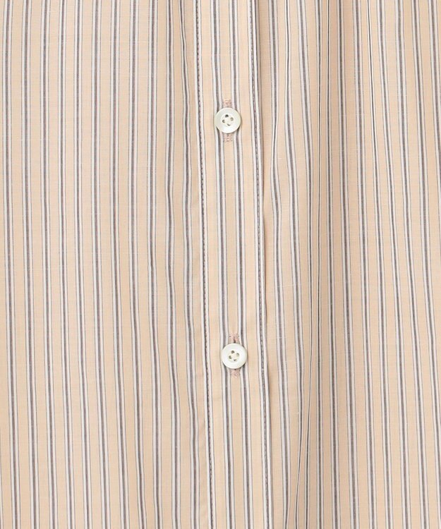 J.PRESS LADIES 【洗える】ウォッシャブルストライプ シャツカラー ブラウス ベージュ系1